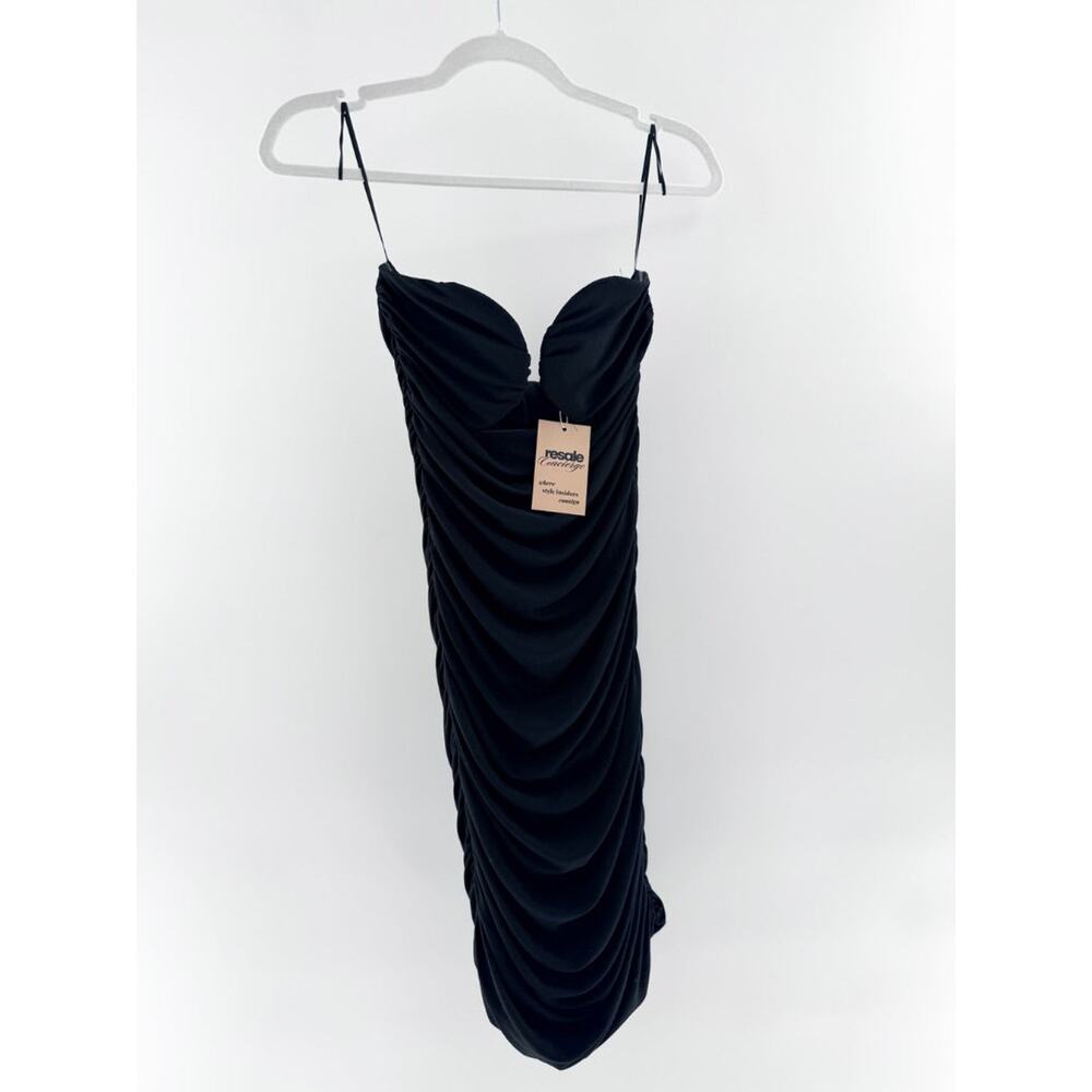 Mable Strapless Sweetheart Neck Ruched Corset Mini Dress Black Women's XS